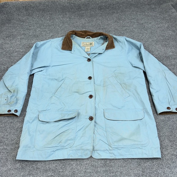 L.L. Bean Jackets & Blazers - Vintage LL Bean Jacket Women 2X Blue Barn Coat Chore Hunting Canvas Button Front